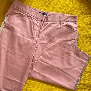 BCBGMaxAzria Sequin Stripe Cropped Wide Leg Pants